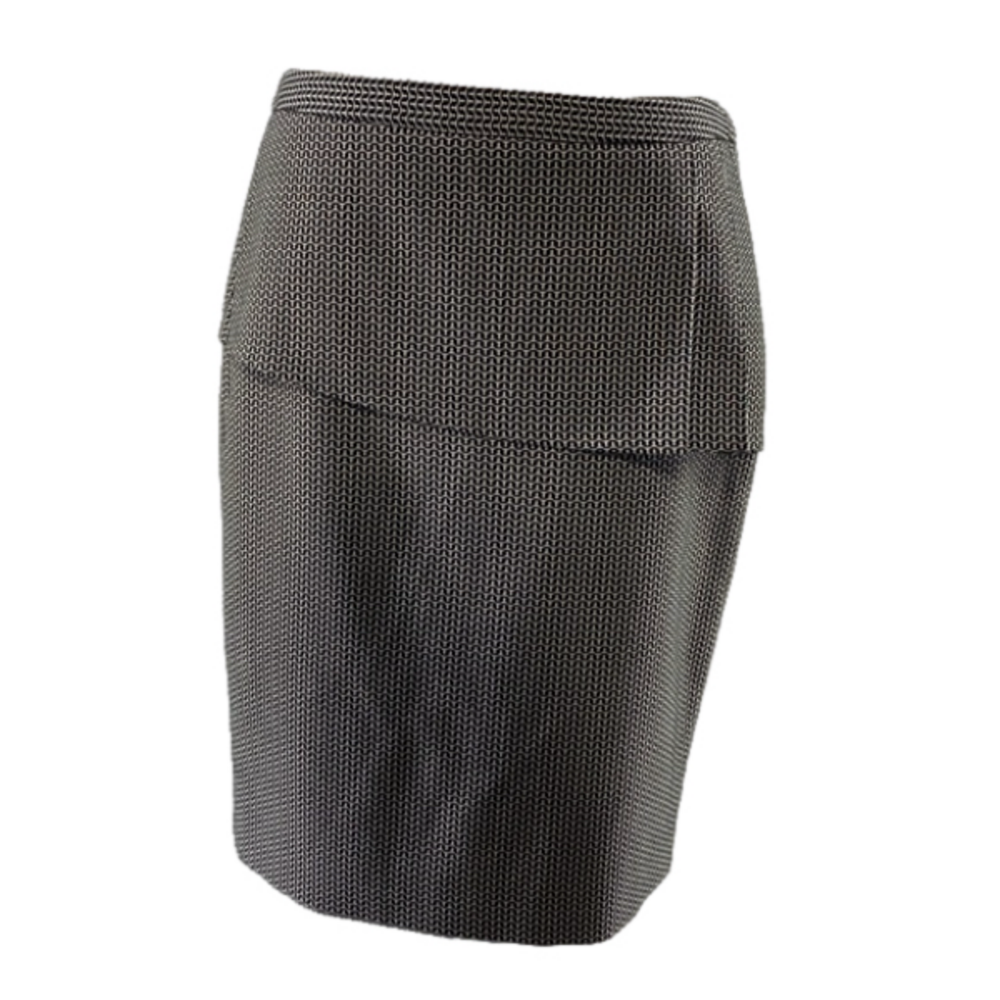 THE LIMITED Black & White Geometric Print Peplum Knee Length Pencil Skirt—Sz 4